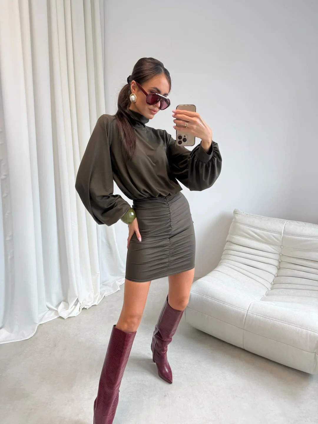 SUKIENKA MINI ESTELLA KHAKI