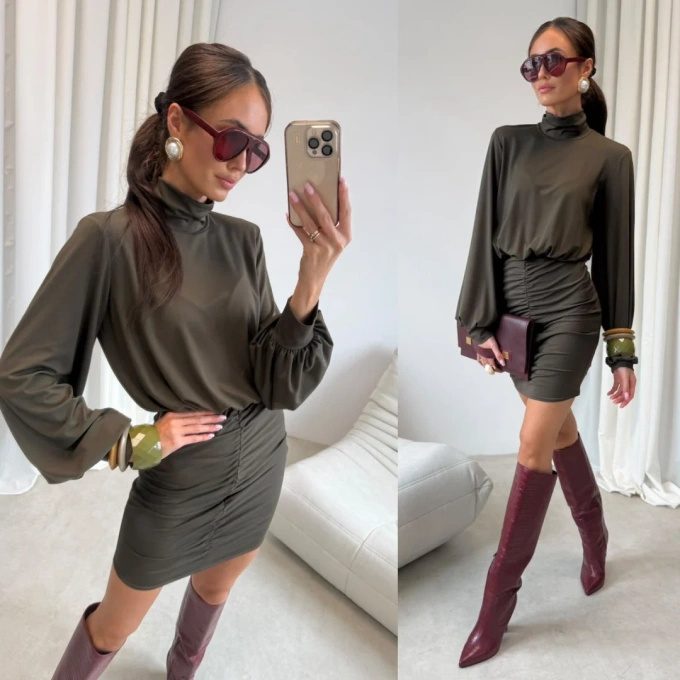 SUKIENKA MINI ESTELLA KHAKI